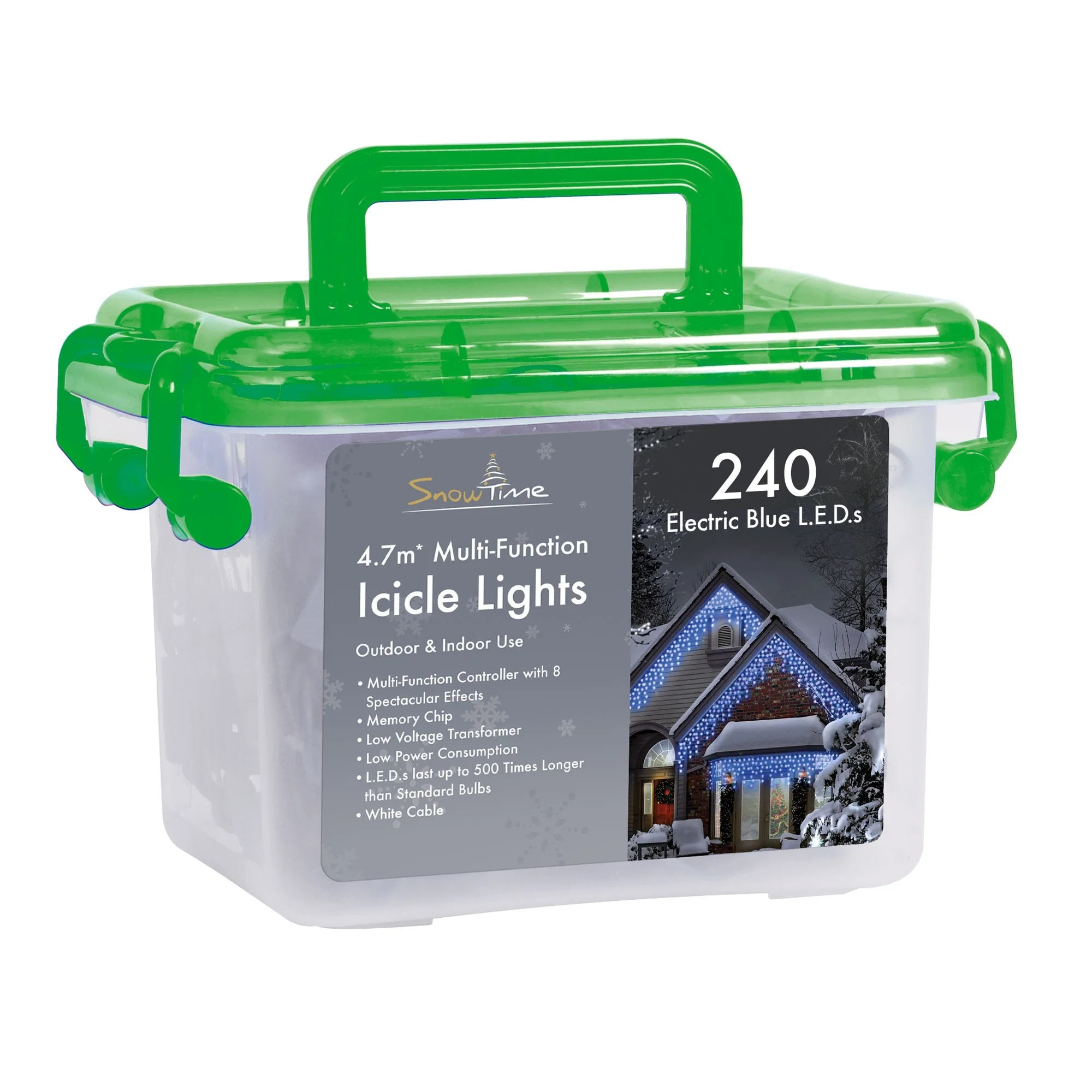 240 Ice White LED Multi Function Icicle Lights - Image 2