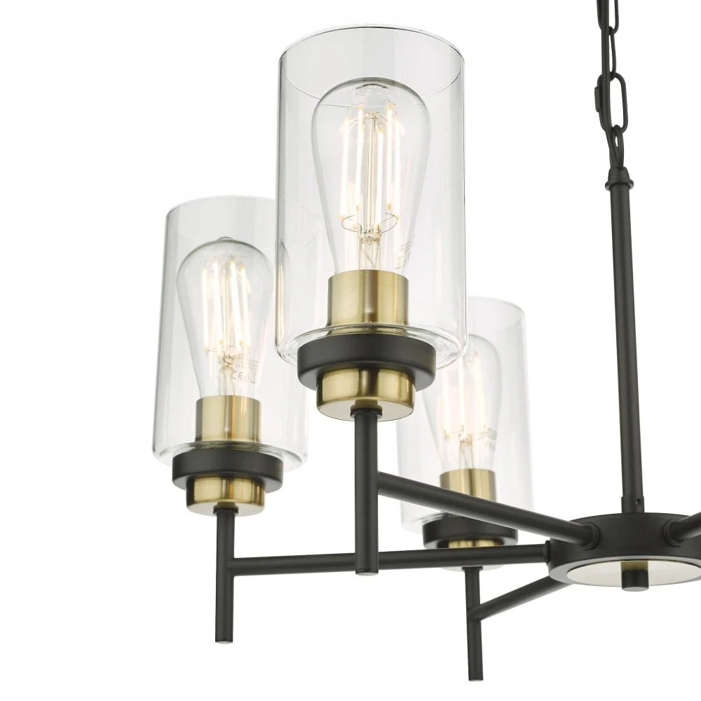 Abel 6 Light Pendant Glass Lighting Fixture Satin Black, Modern Multi-Light Ceiling Pendant for Dining & Living Spaces - Image 4