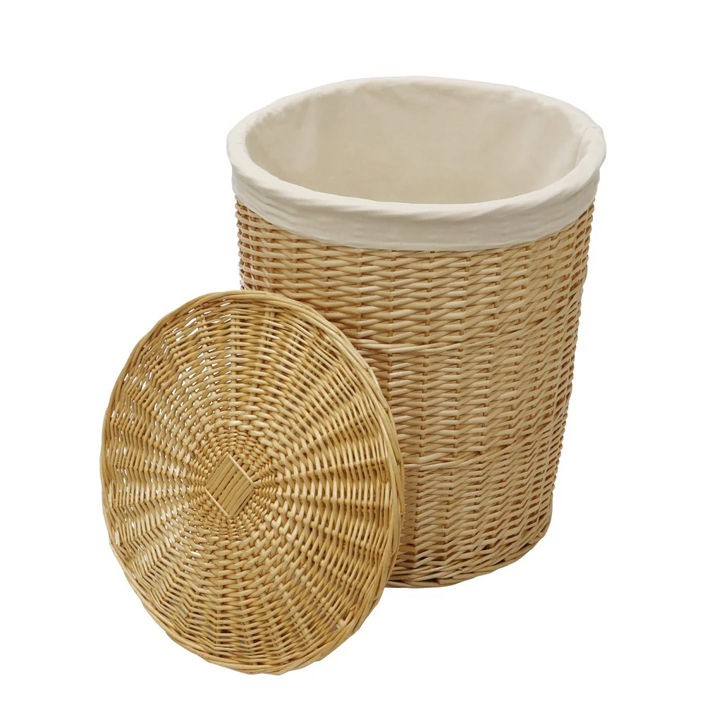 Acacia Round Willow Laundry Basket- Large - Image 2