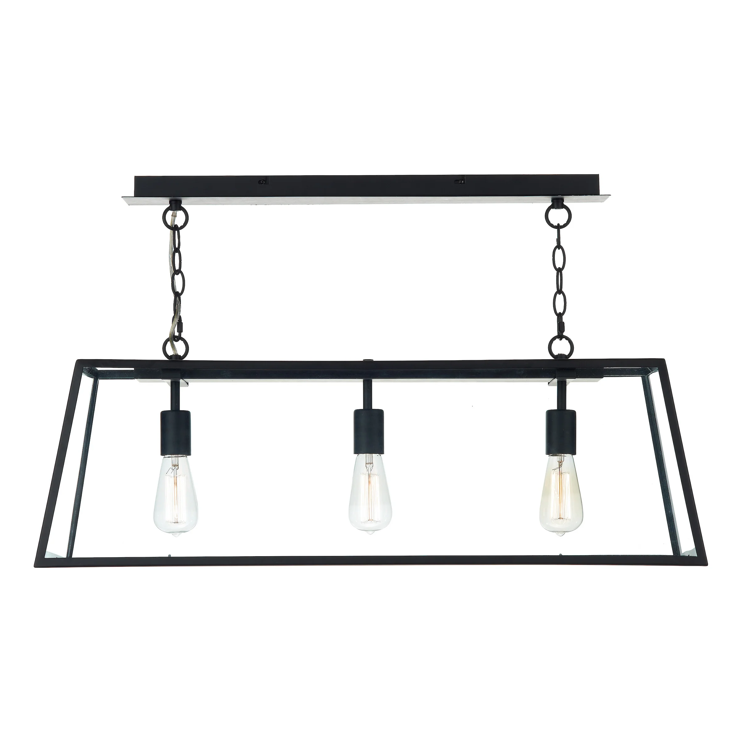 Academy 3 Light Bar Pendant Matt Black - Ceiling Bar Lighting Collection - Image 2