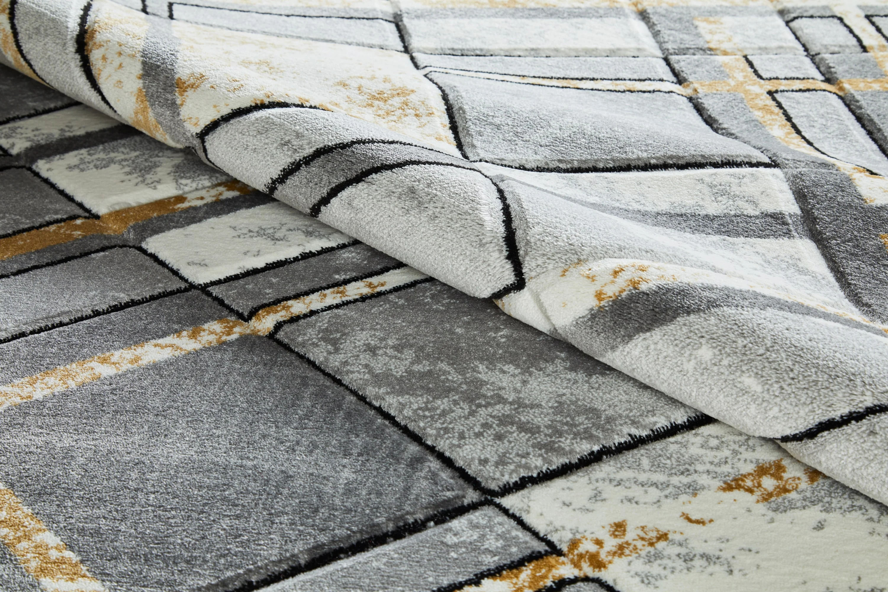 Accra Geometric Rug - Grey Gold - Image 5