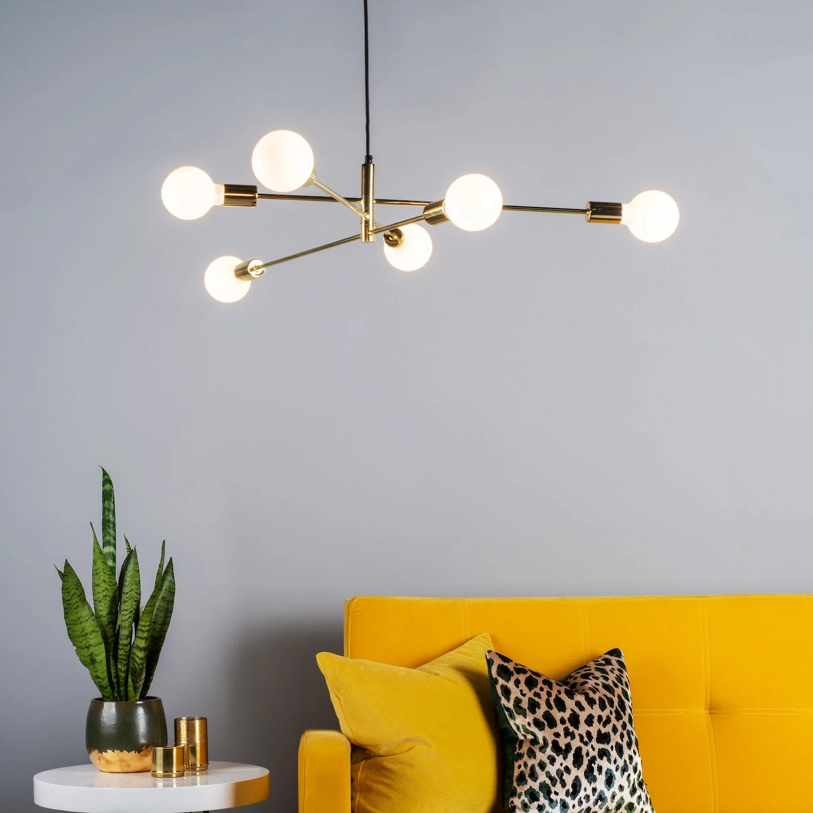 Alana 6 Light Pendant Polished Gold - Modern Ceiling Lighting