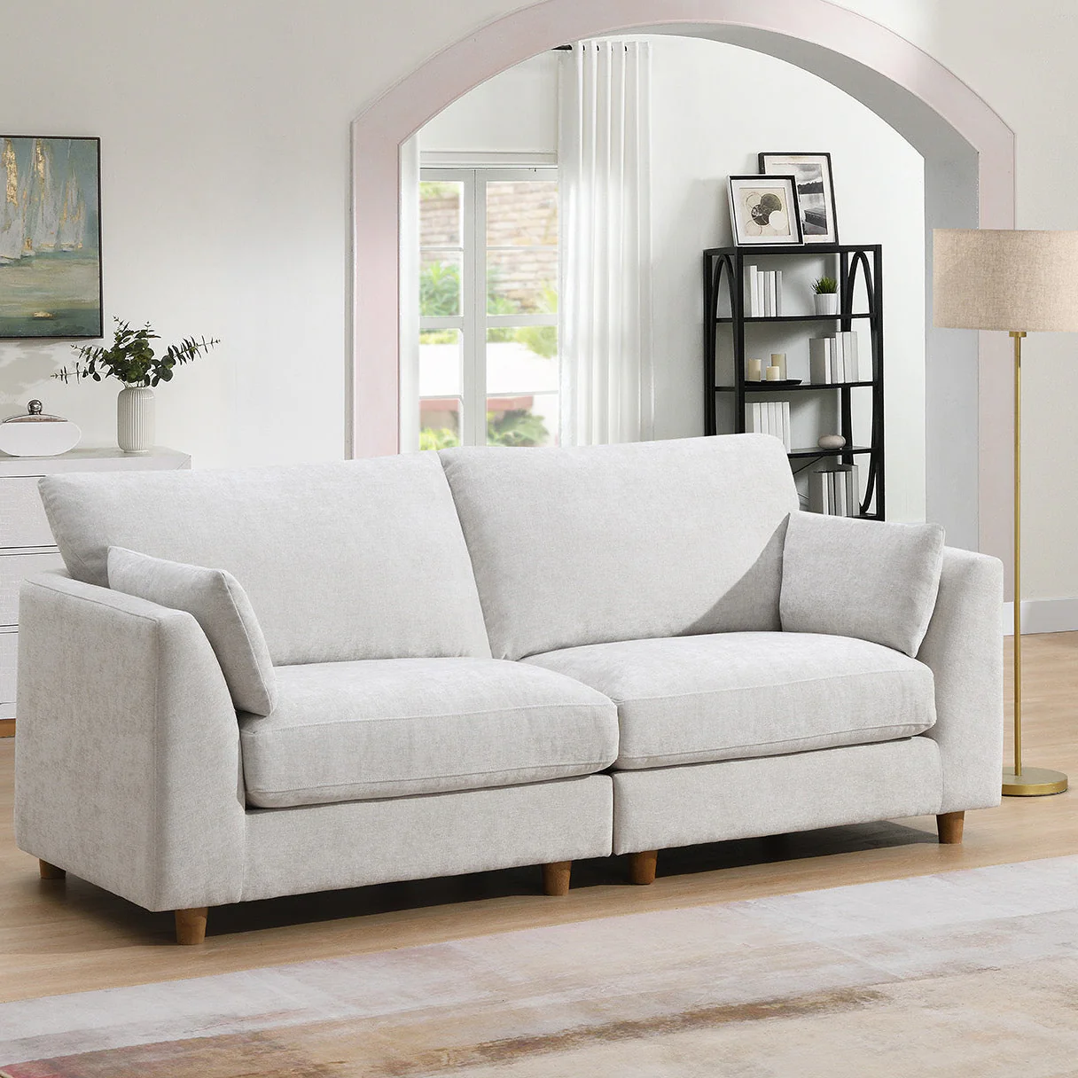 Alina Modular 2.5 Seater Sofa Liberty Pearl - Fabric Living Room Sofa - Image 2