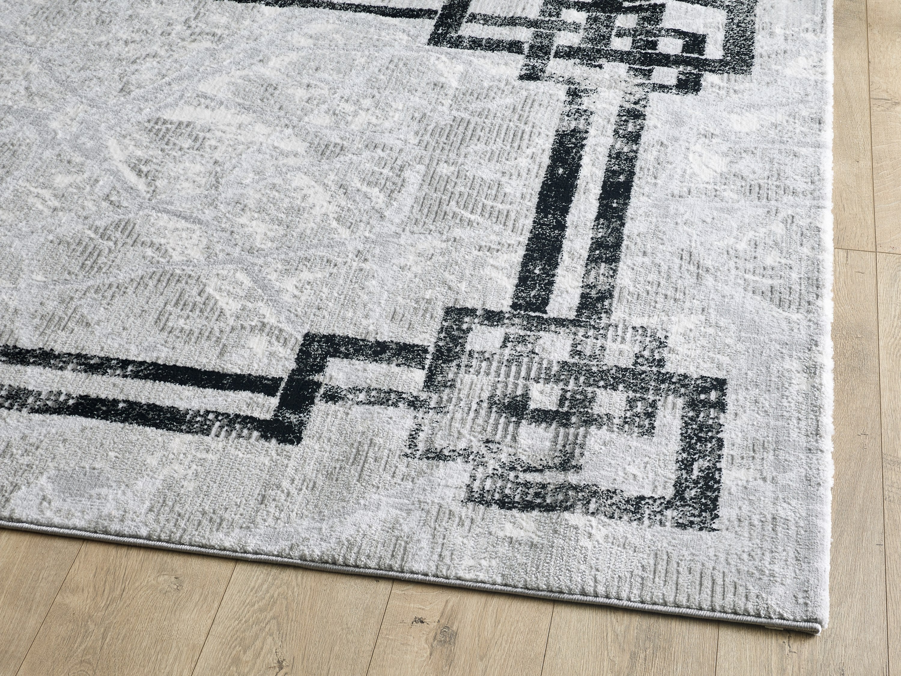 Alisa Geometric Rug Grey Black - Image 2