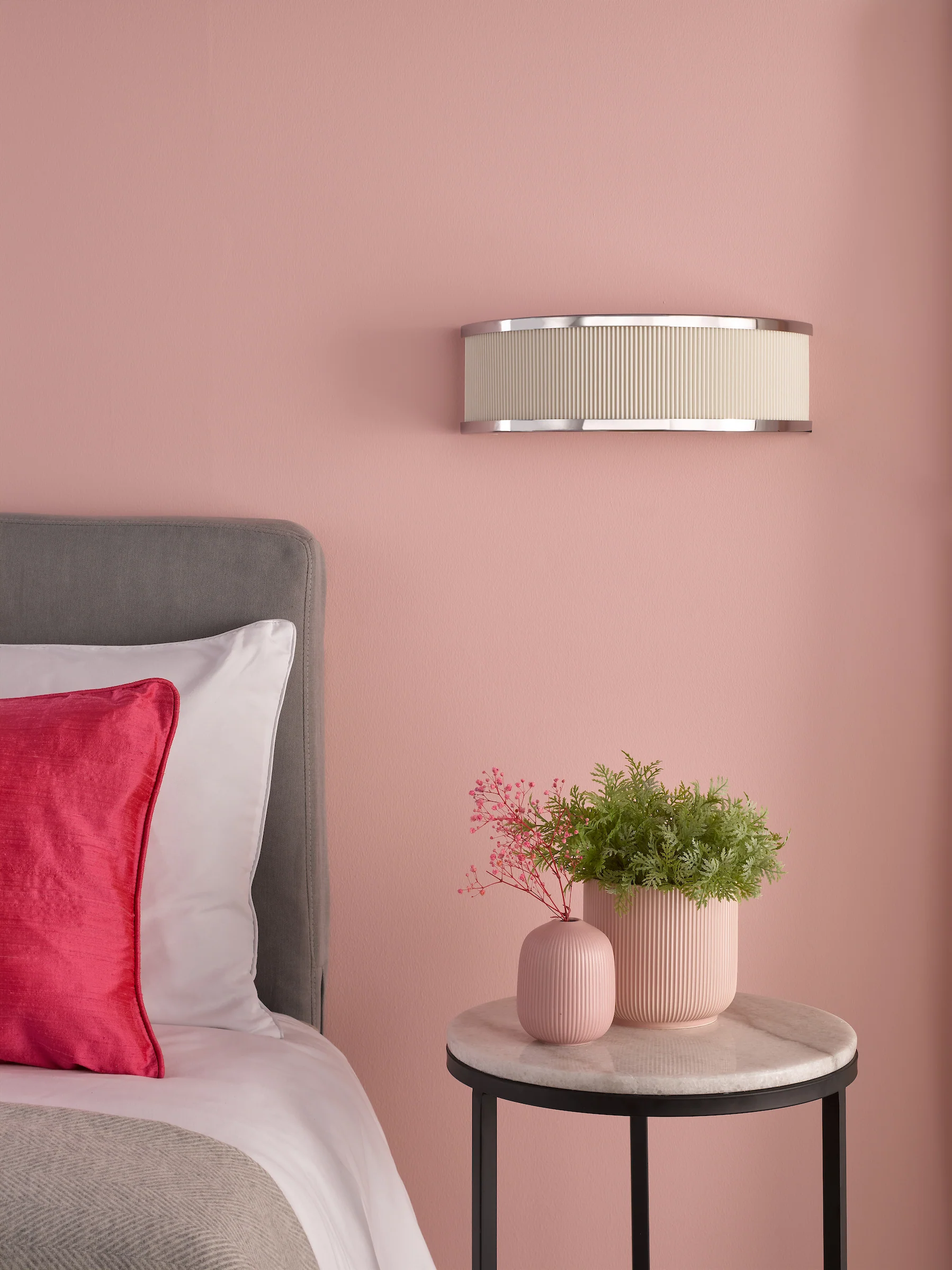 Alvaro Wall Light Chrome With Ivory Shade - Modern Wall Lamp - Image 4