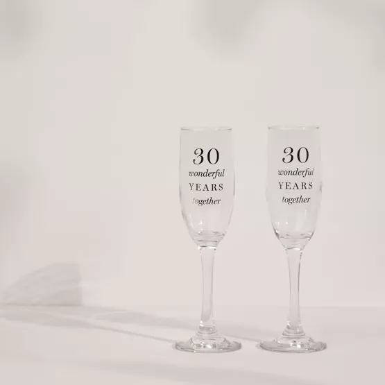 Amore Champagne Flutes Set of 2 - 30th Anniversary - Image 3