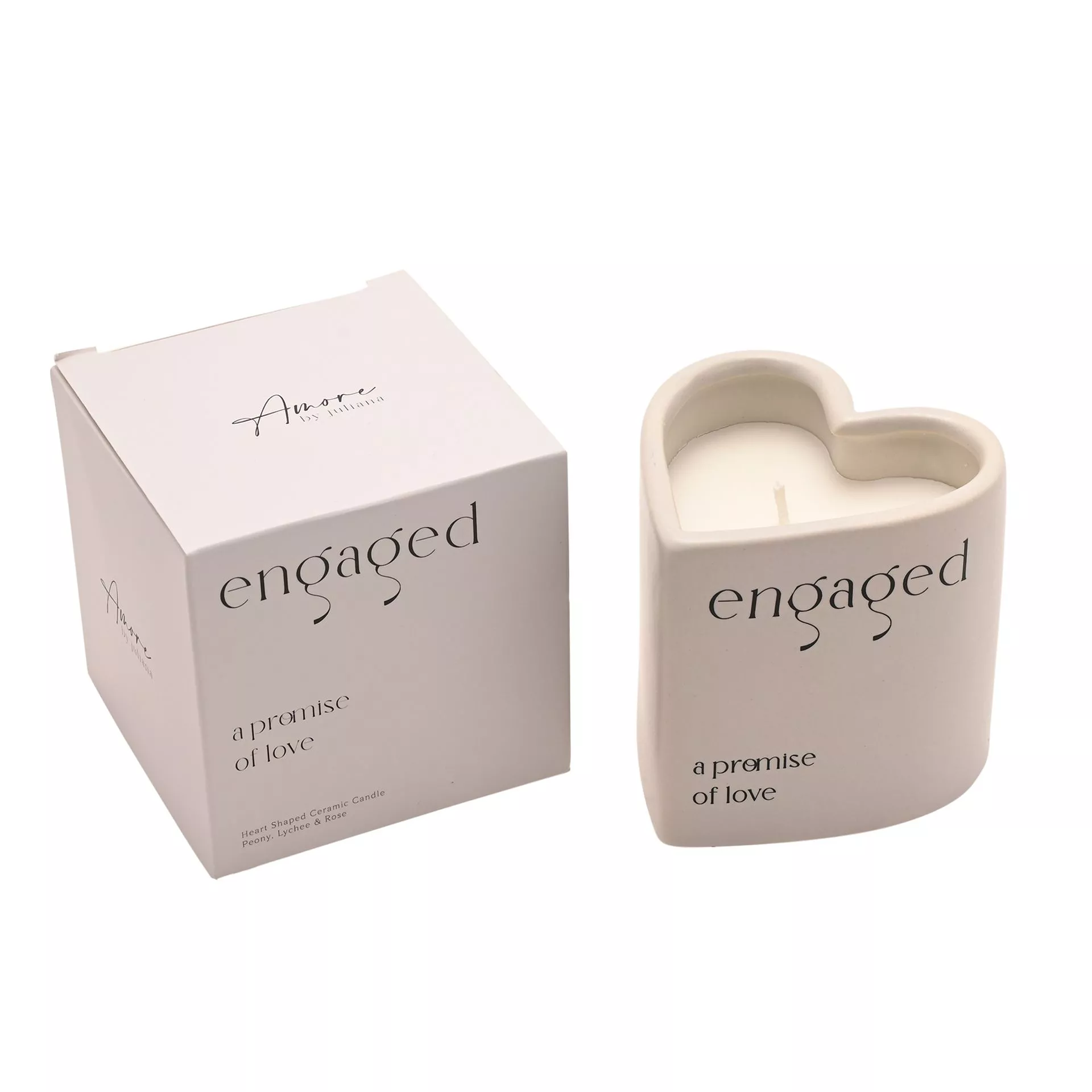 Amore Heart Candle – Engaged - Romantic Candle Gift - Image 3