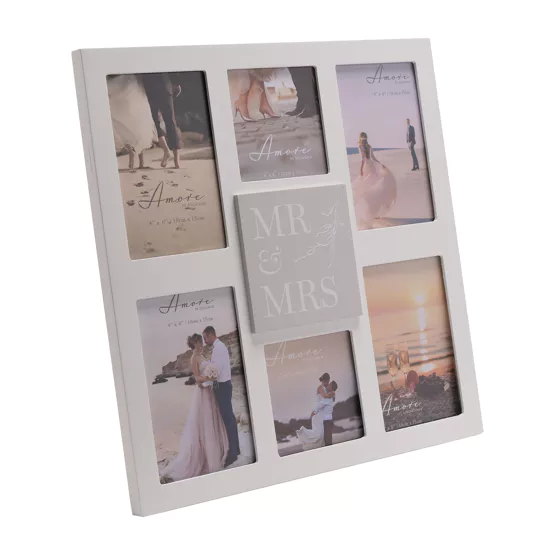 Amore Multi Apperture Photo Frame 35.5cm Mr & Mrs - Image 2
