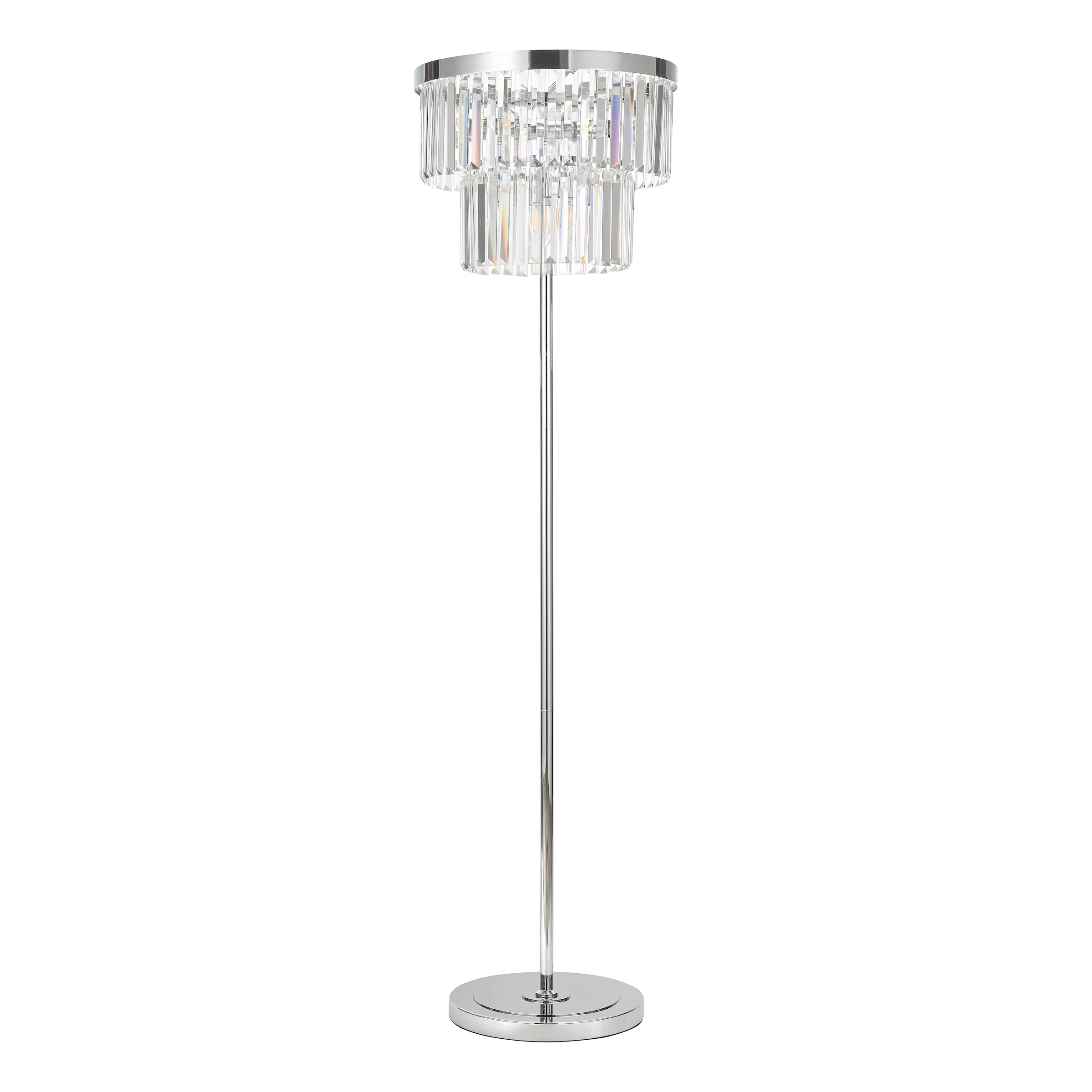 Angel 6 Light Floor Lamp Crystal and Polished Chrome - Tall Floor Lamp - Image 2