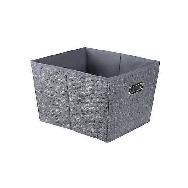 Apollo Large Storage Bin – Foldable Grey Linen Storage Basket