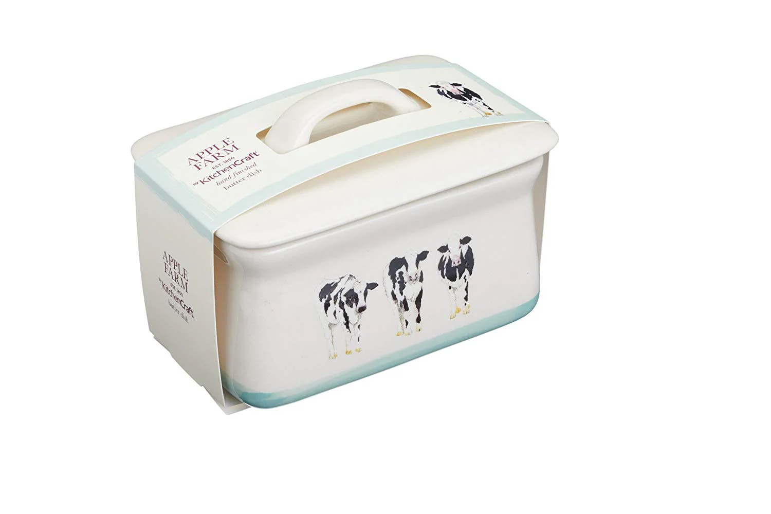 Apple Farm Stoneware Cows Butter Dish - Image 2