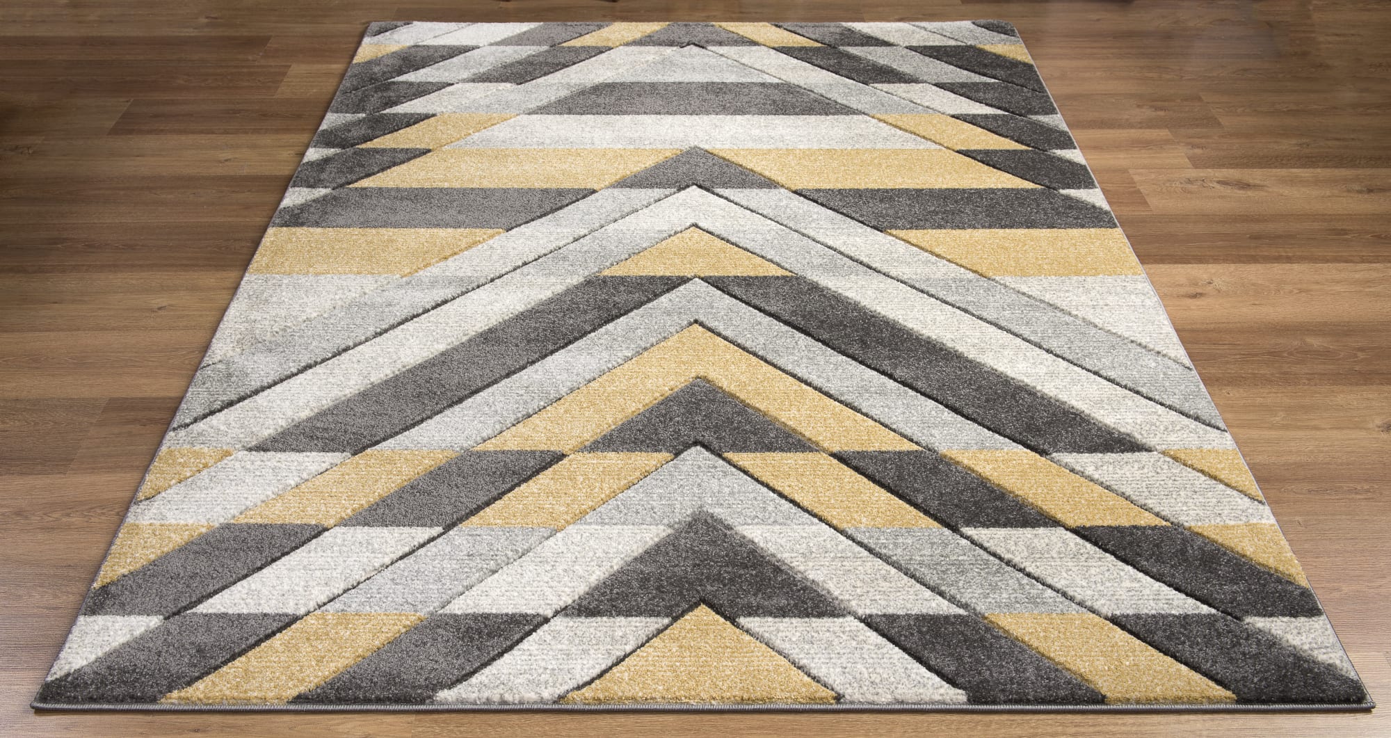 Asher Geometric Rug Grey-Mustard - Image 5