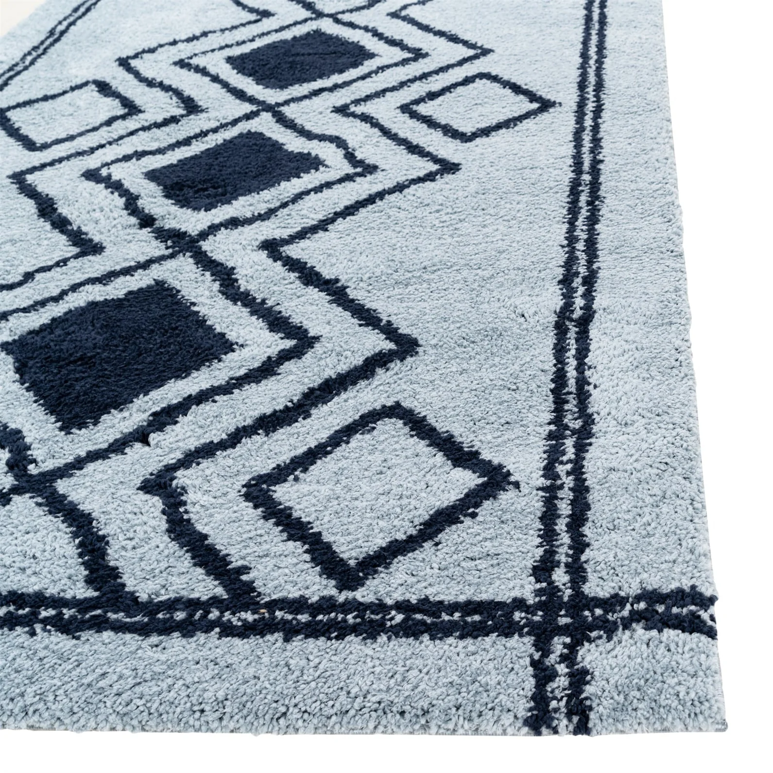 Ashton Geometric Rug Blue Navy 03 - Image 5