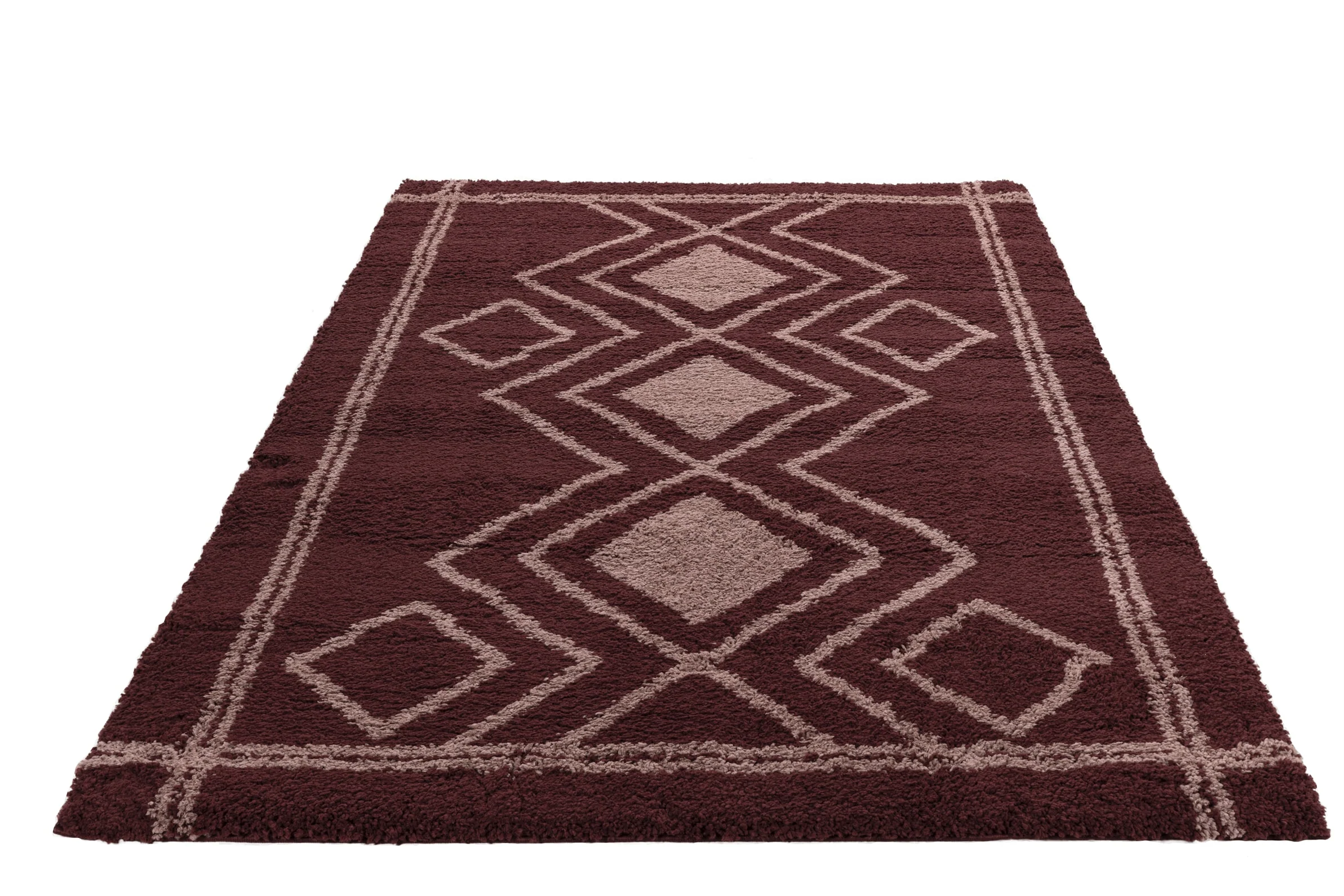 Ashton Geometric Rug Burgundy 01 - Image 4