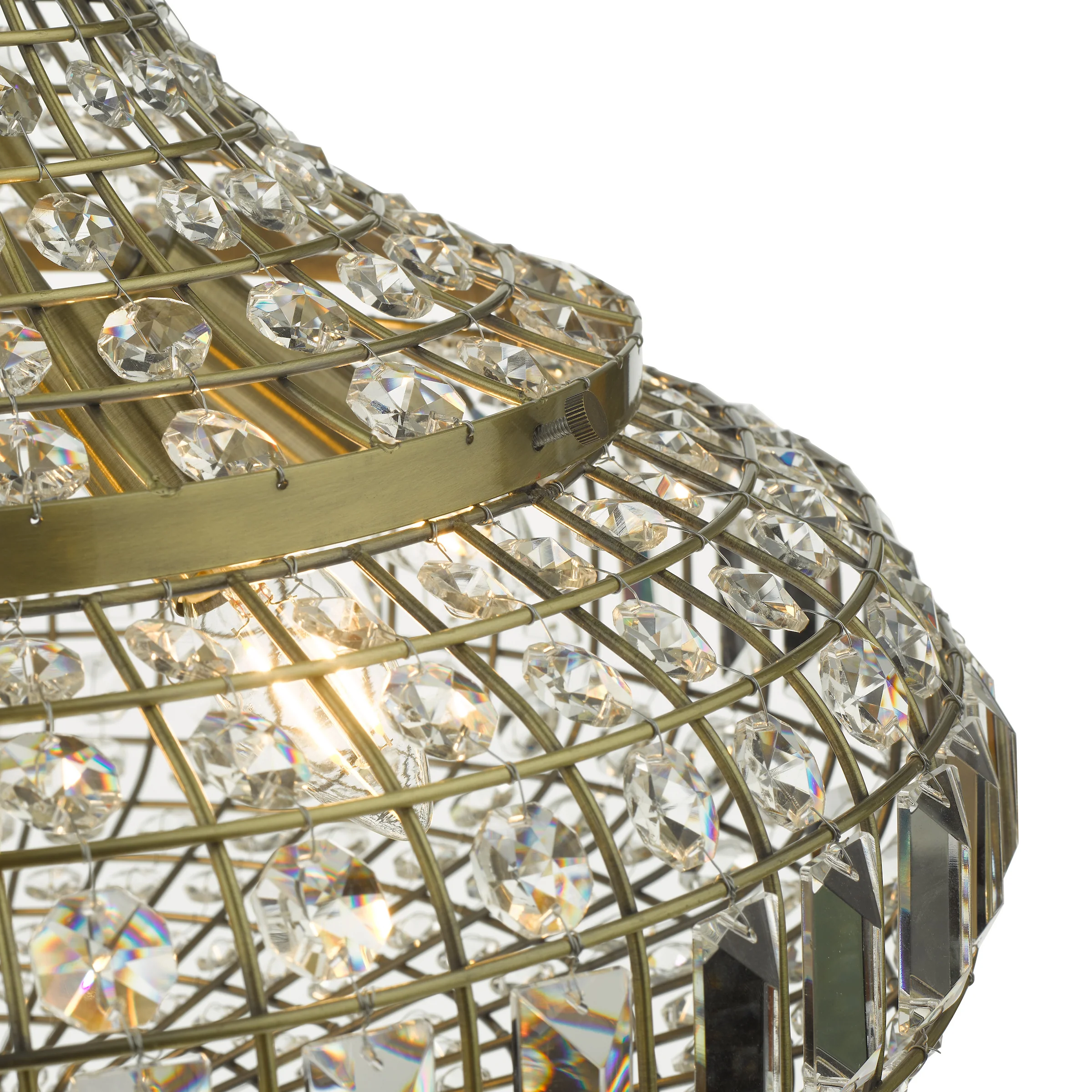 Asmara 6 Light Pendant Antique Brass Crystal - Crystal Pendant Light - Image 5