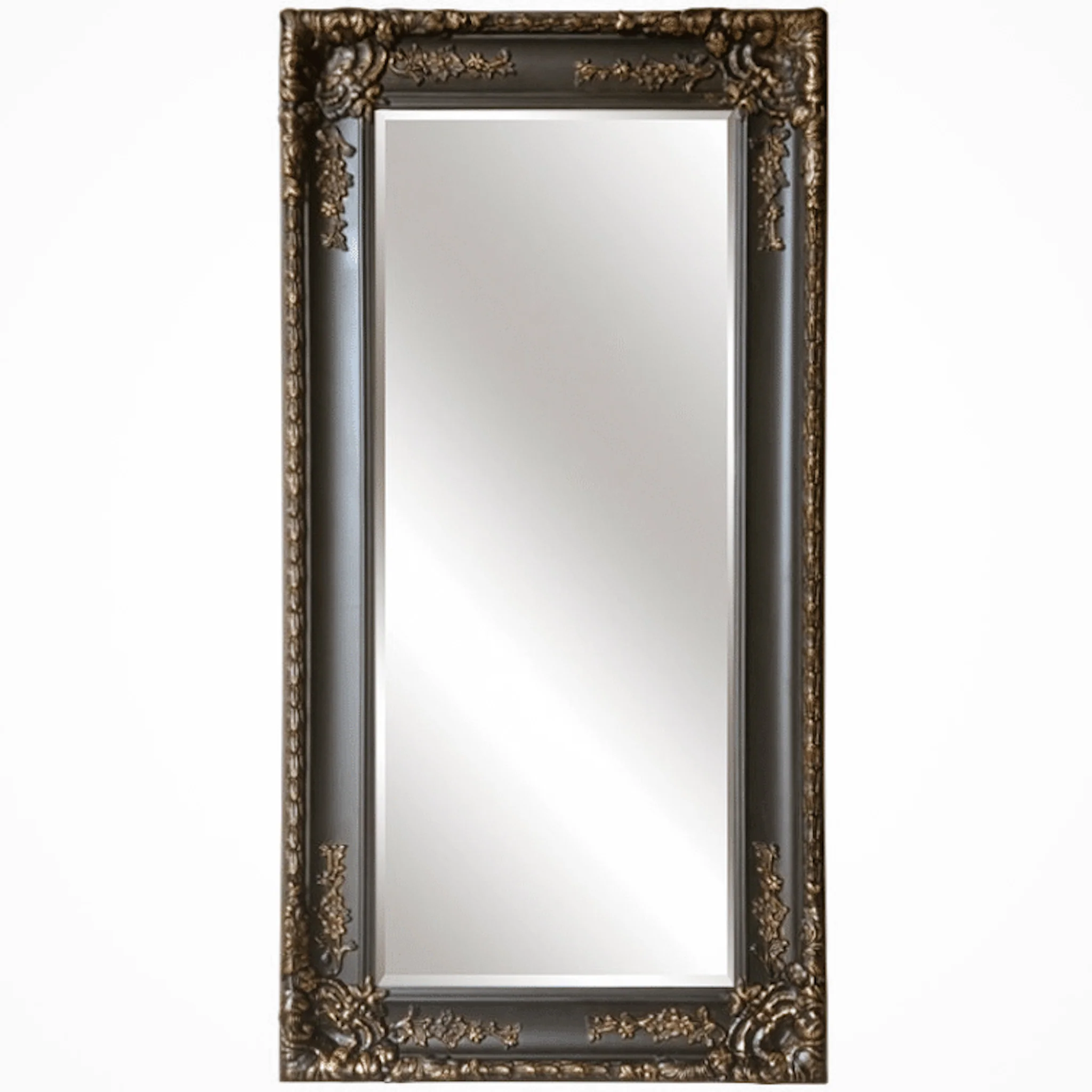 Audrey Black Antique Leaner Mirror 90 x 180cm