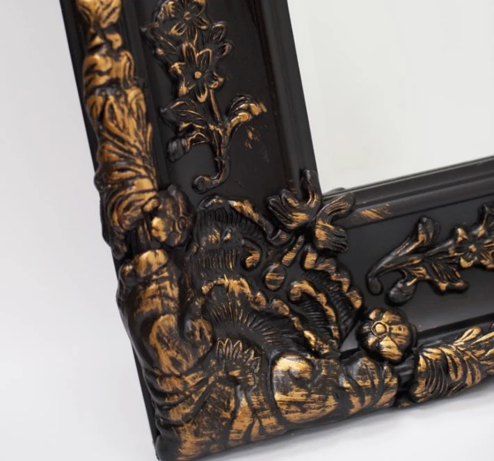 Audrey Black Antique Leaner Mirror 90 x 180cm - Image 4