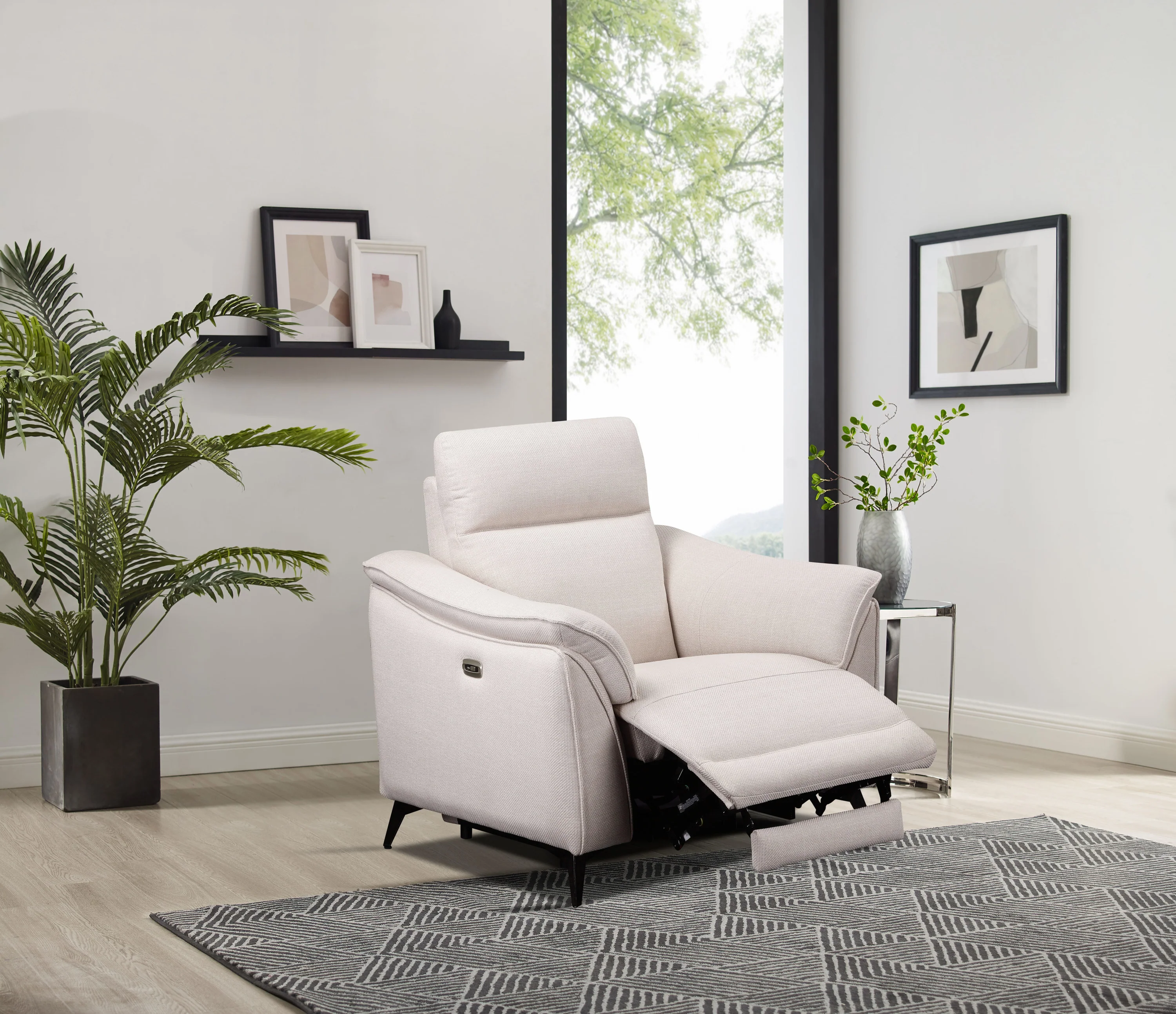 Austin Electric Recliner Chair White