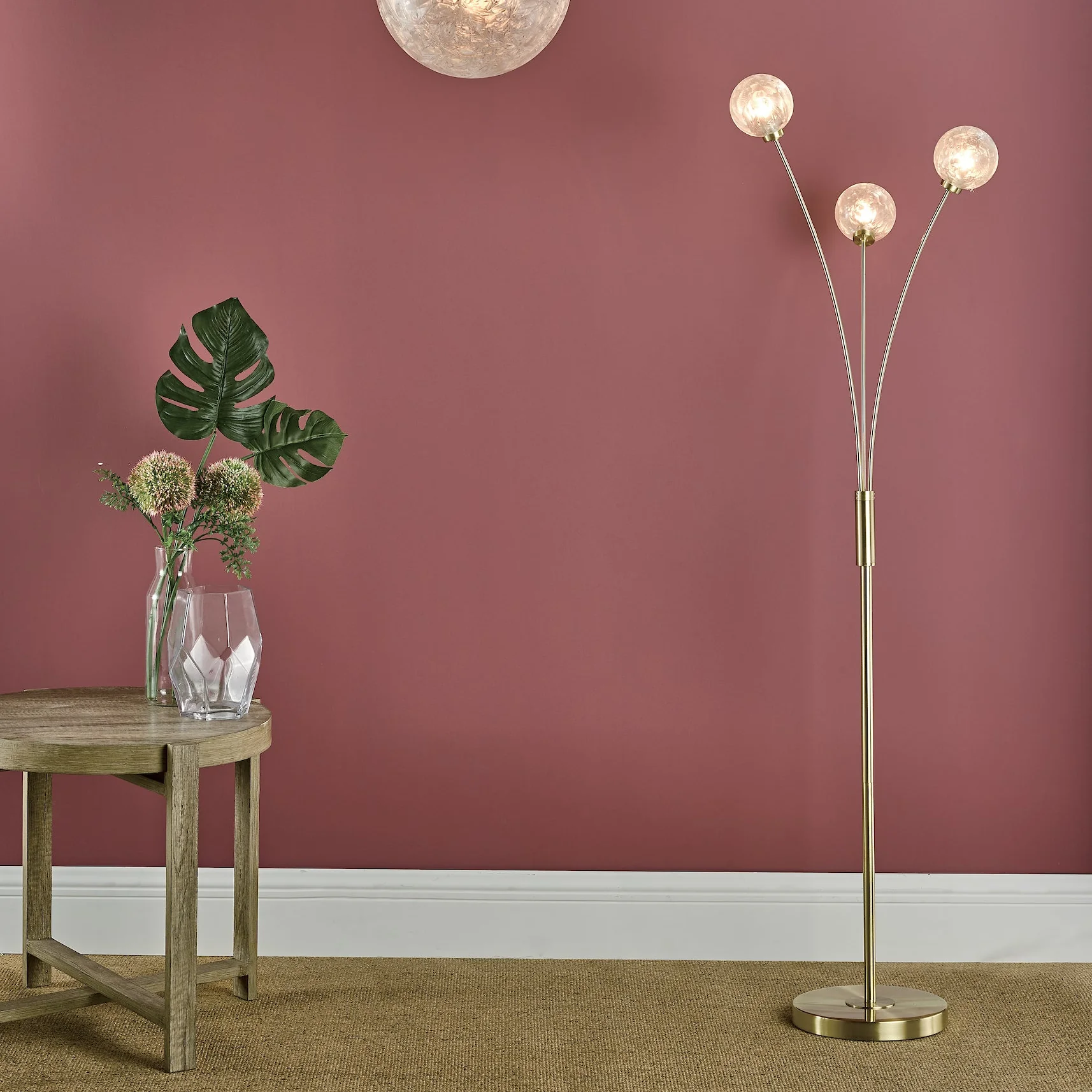 Avari 3 Light Floor Lamp Satin Brass - Floor Lamp Collection