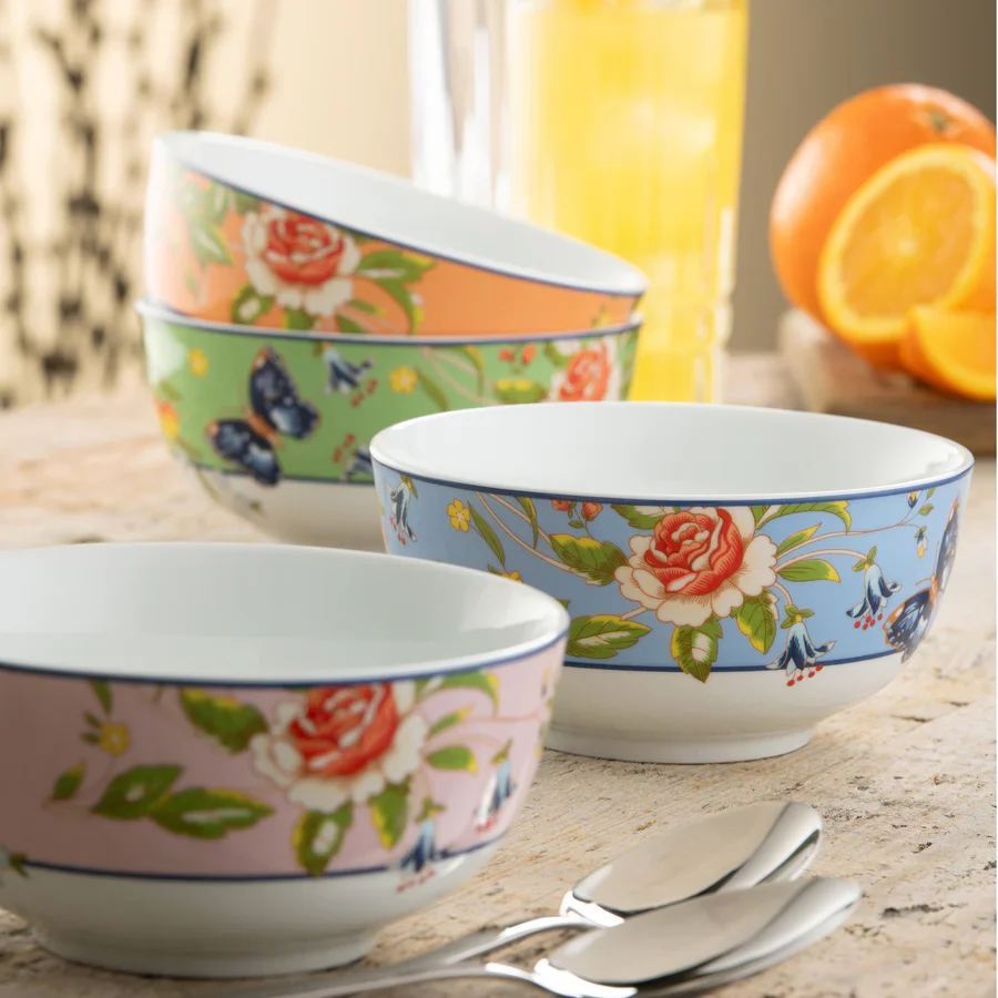 Aynsley Archive Rose Cereal Bowl Set of 4 - Image 3