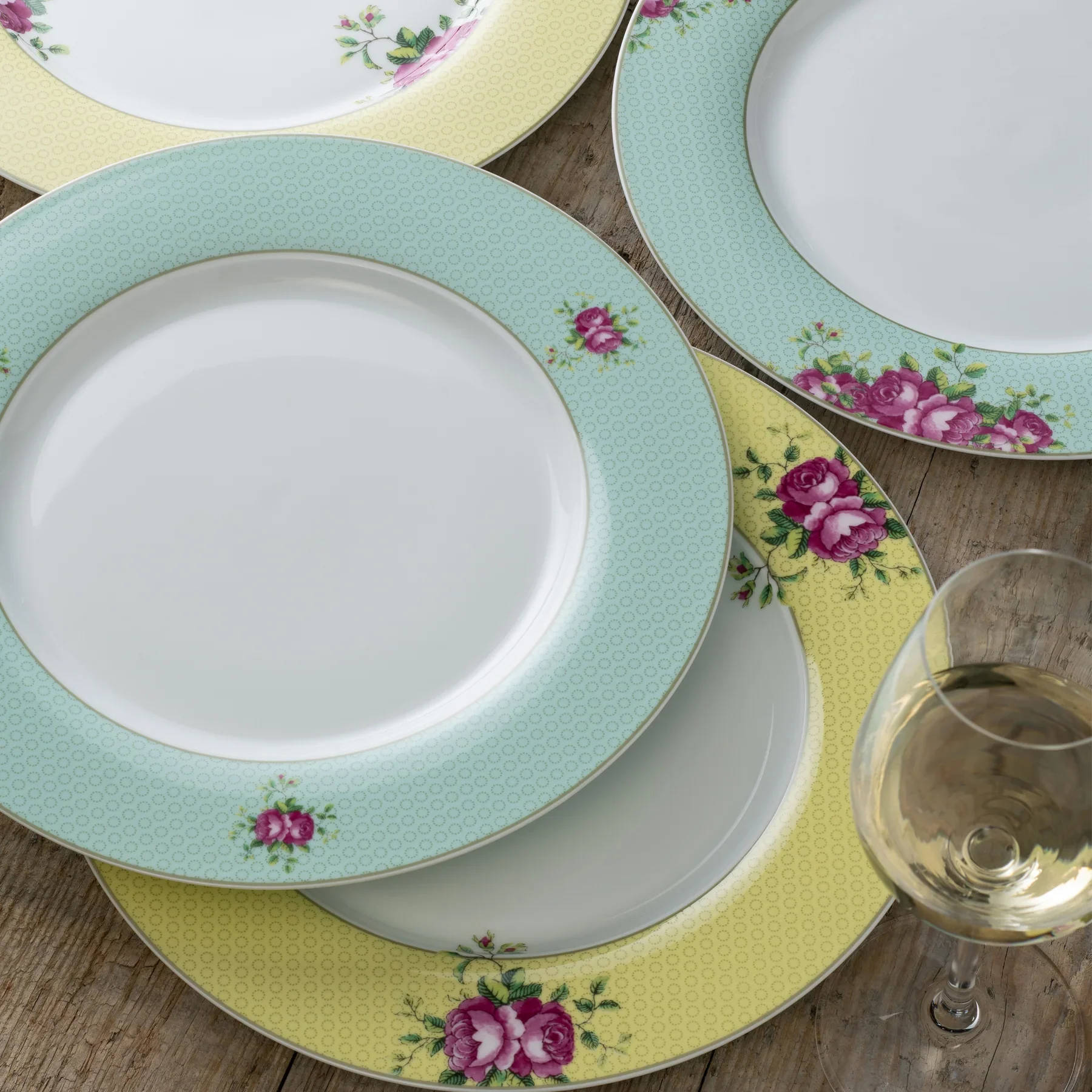 Aynsley Archive Rose Dinner Plates Set of 4 - Image 2