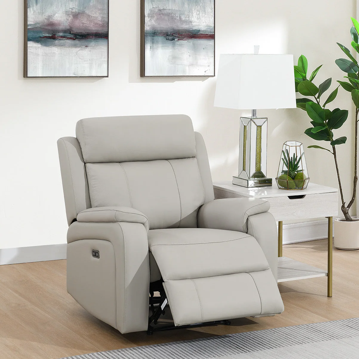 Banbury Recliner Chair Light Grey - Modern Living Room Chair