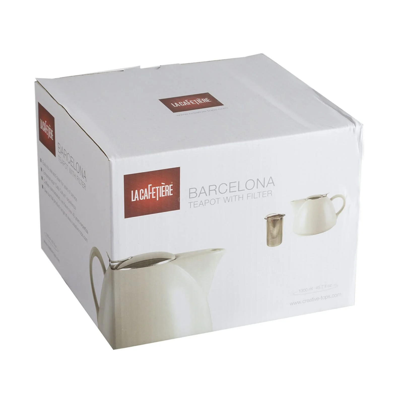 La Cafetiere Barcelona 1300ml Teapot White - Image 3
