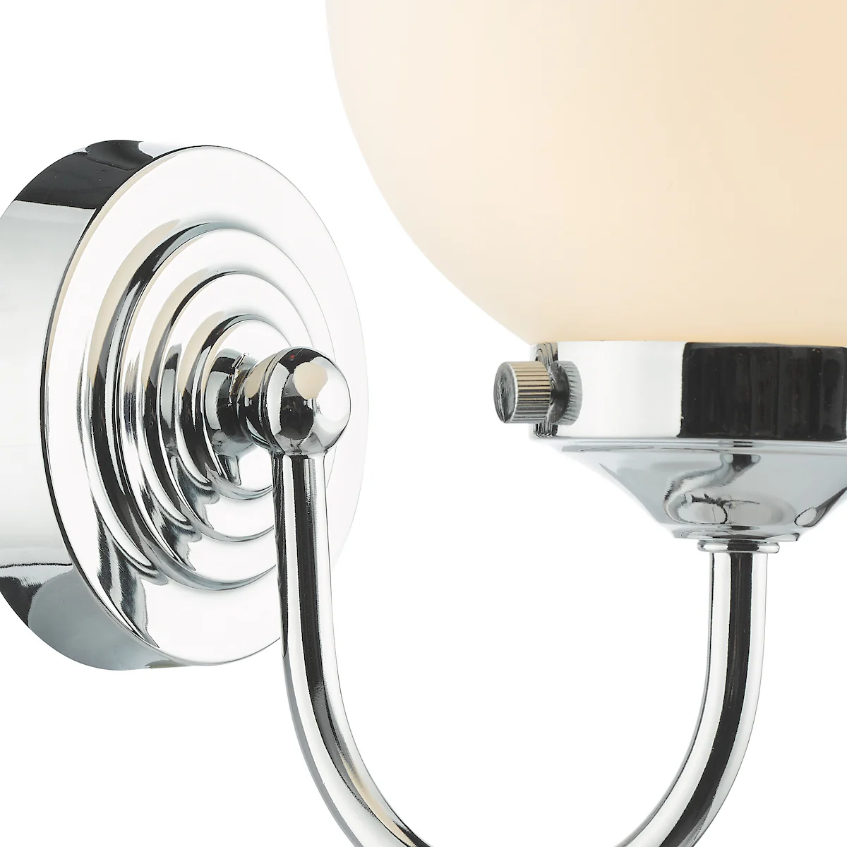 Barclay Bathroom Wall Light Polished Chrome Opal Glass IP44 - Lighting - Image 4