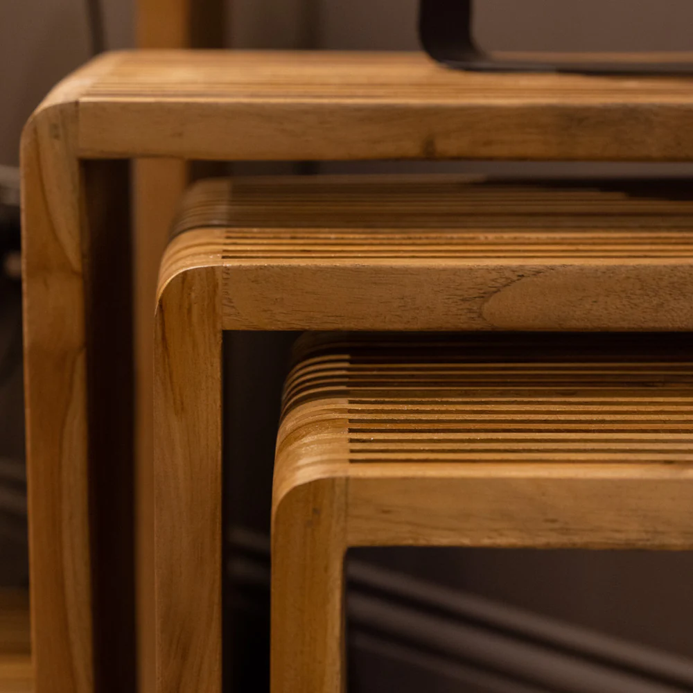 Bari Teak Nest of Tables – Side, End & Occasional Table Set - Image 4