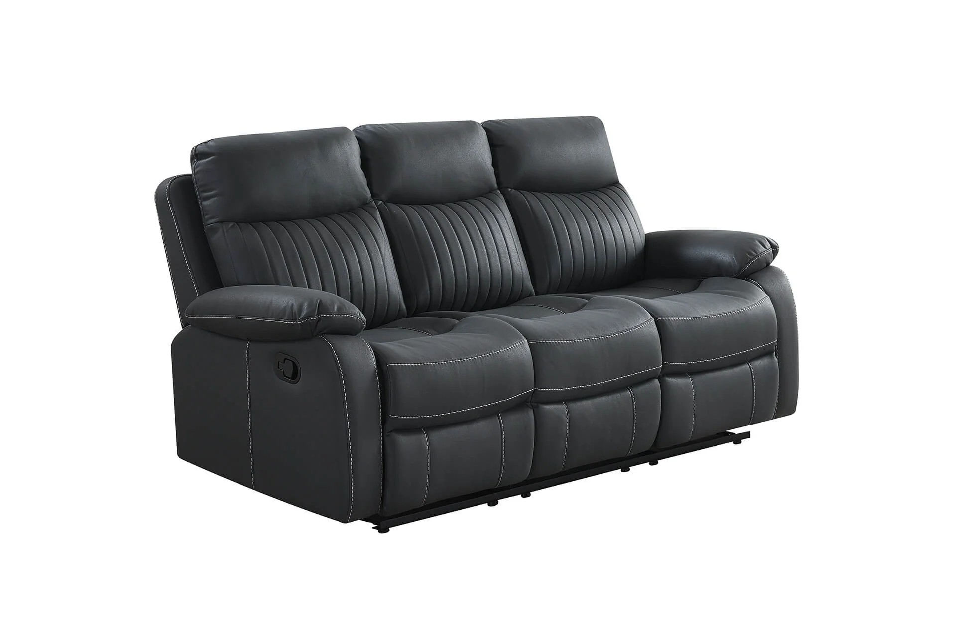 Barkley 3 Seater Sofa Manual Recliner Dark Grey