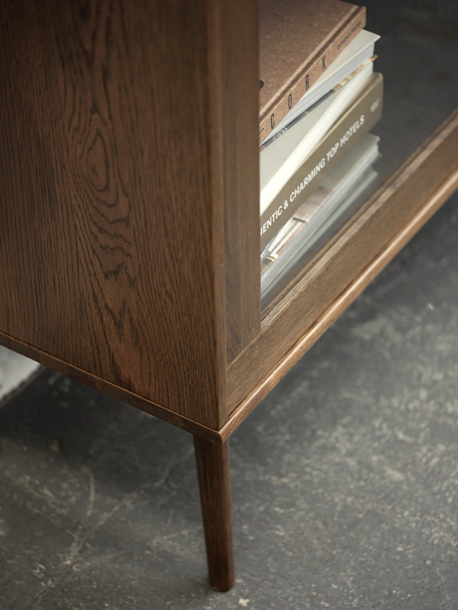 Barrali Smoked Oak Glass Display Cabinet – 110 x 160cm - Image 4