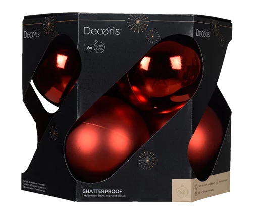 Bauble Shatterproof Christmas Tree Decoration Dia10cm Red