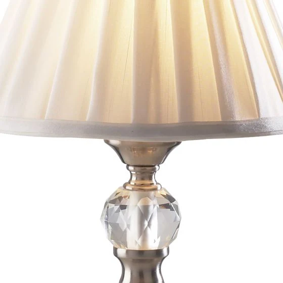 Beau Touch Table Lamp Satin Chrome with Shade - Image 3