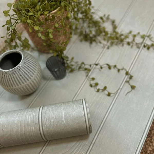 Belgravia Beaded Wood Panel Wallpaper Grey - Image 3
