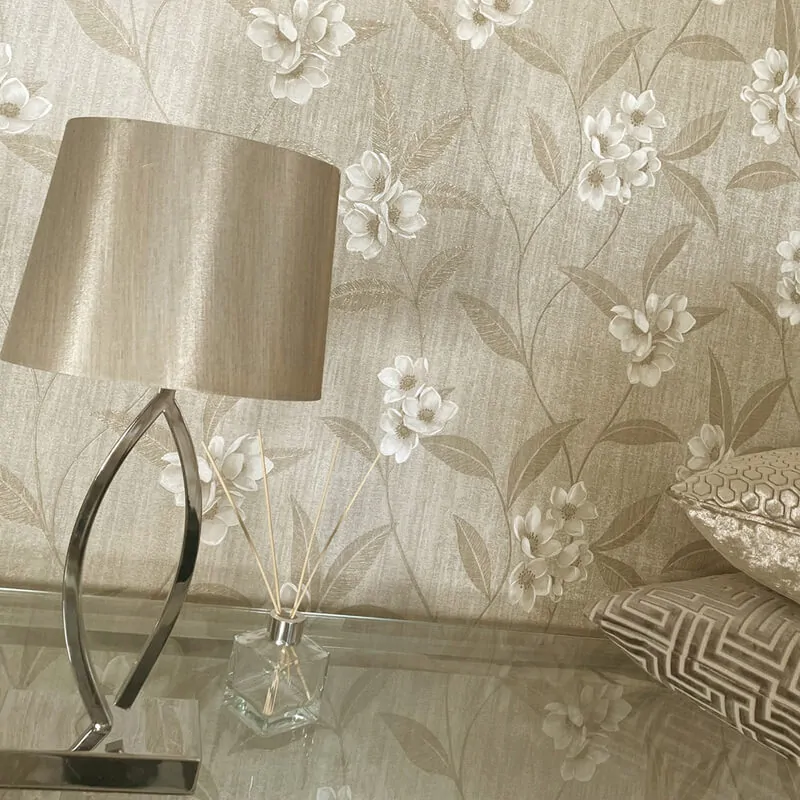 Belgravia Giovanna Floral Trail Cream/Beige Wallpaper - Image 4