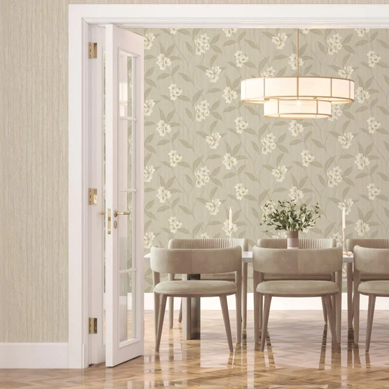 Belgravia Giovanna Floral Trail Cream/Beige Wallpaper - Image 5