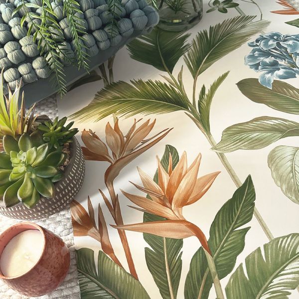 Belgravia Oliana Floral Wallpaper Green / Blue - Image 3