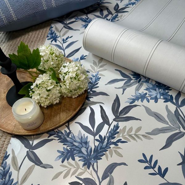 Belgravia Olivia Floral Wallpaper Blue - Image 2