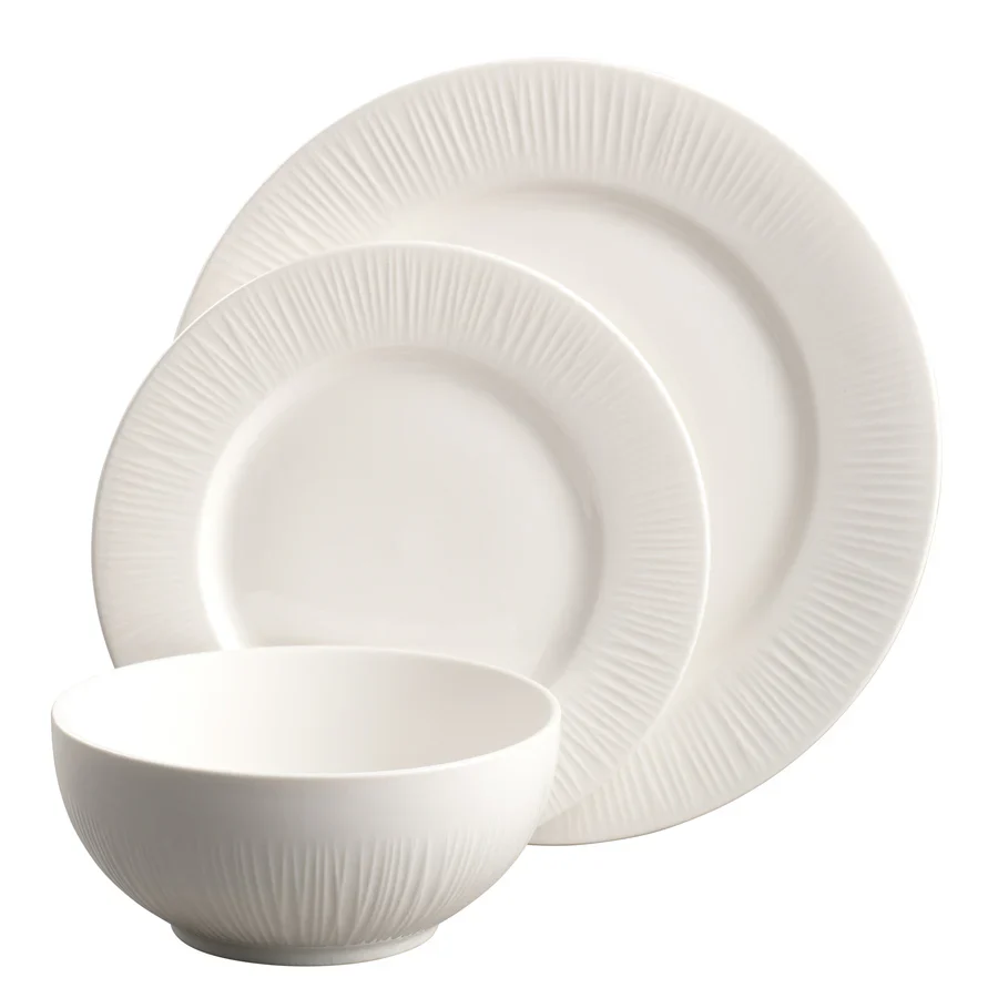 Belleek Living Erne 12 Piece Dinnerware Set, Contemporary Porcelain Dining Collection for 4