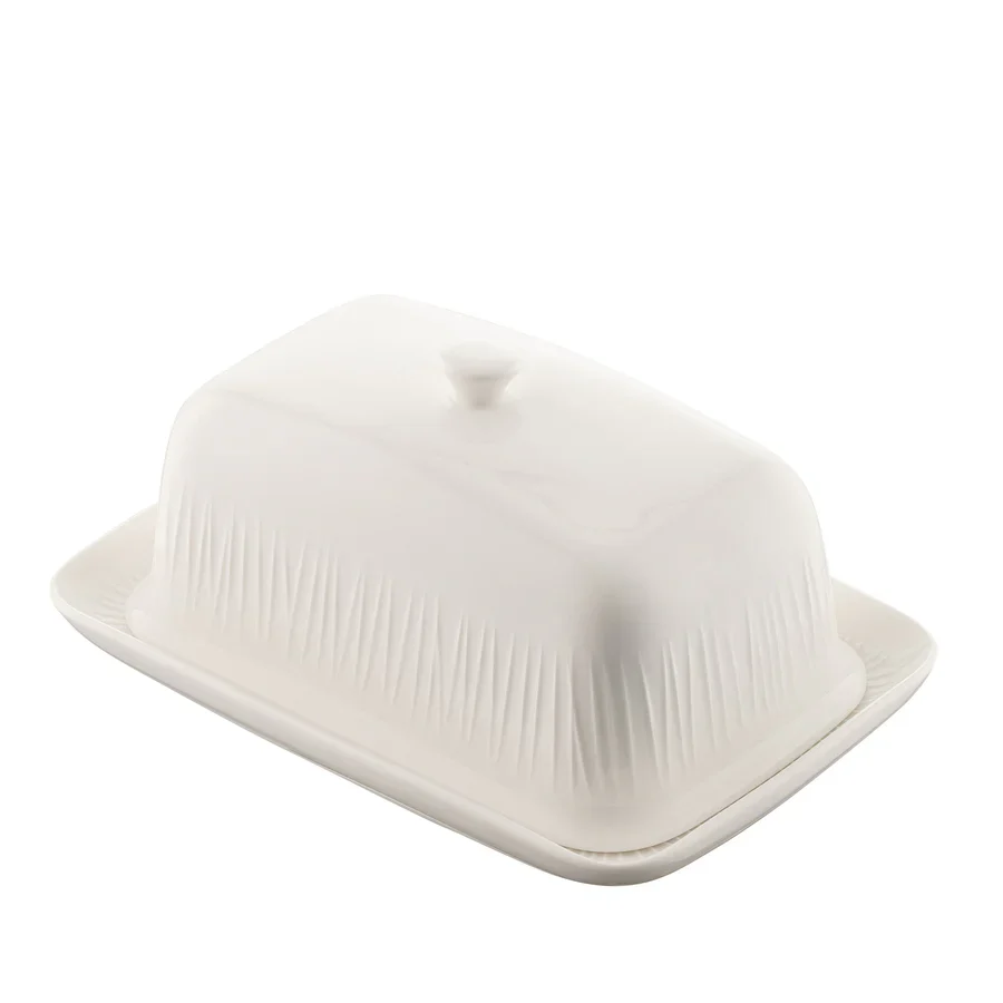 Belleek Living Erne Butter Dish Ceramic for Kitchen Counter & Dining Table