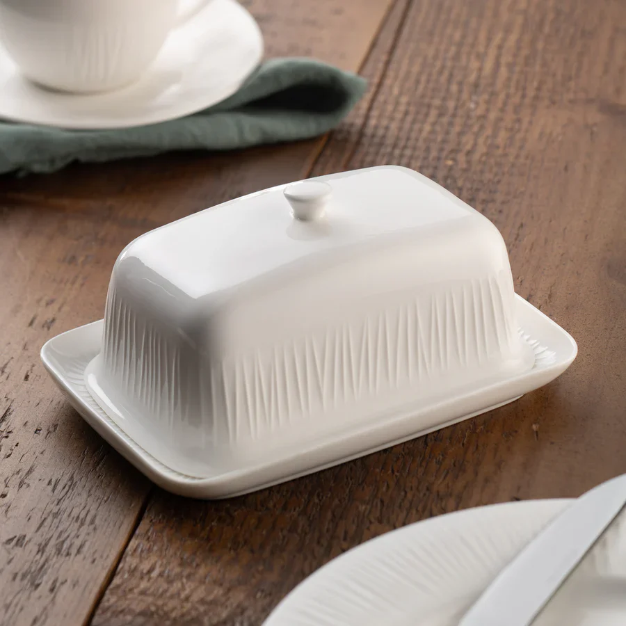 Belleek Living Erne Butter Dish Ceramic for Kitchen Counter & Dining Table - Image 2