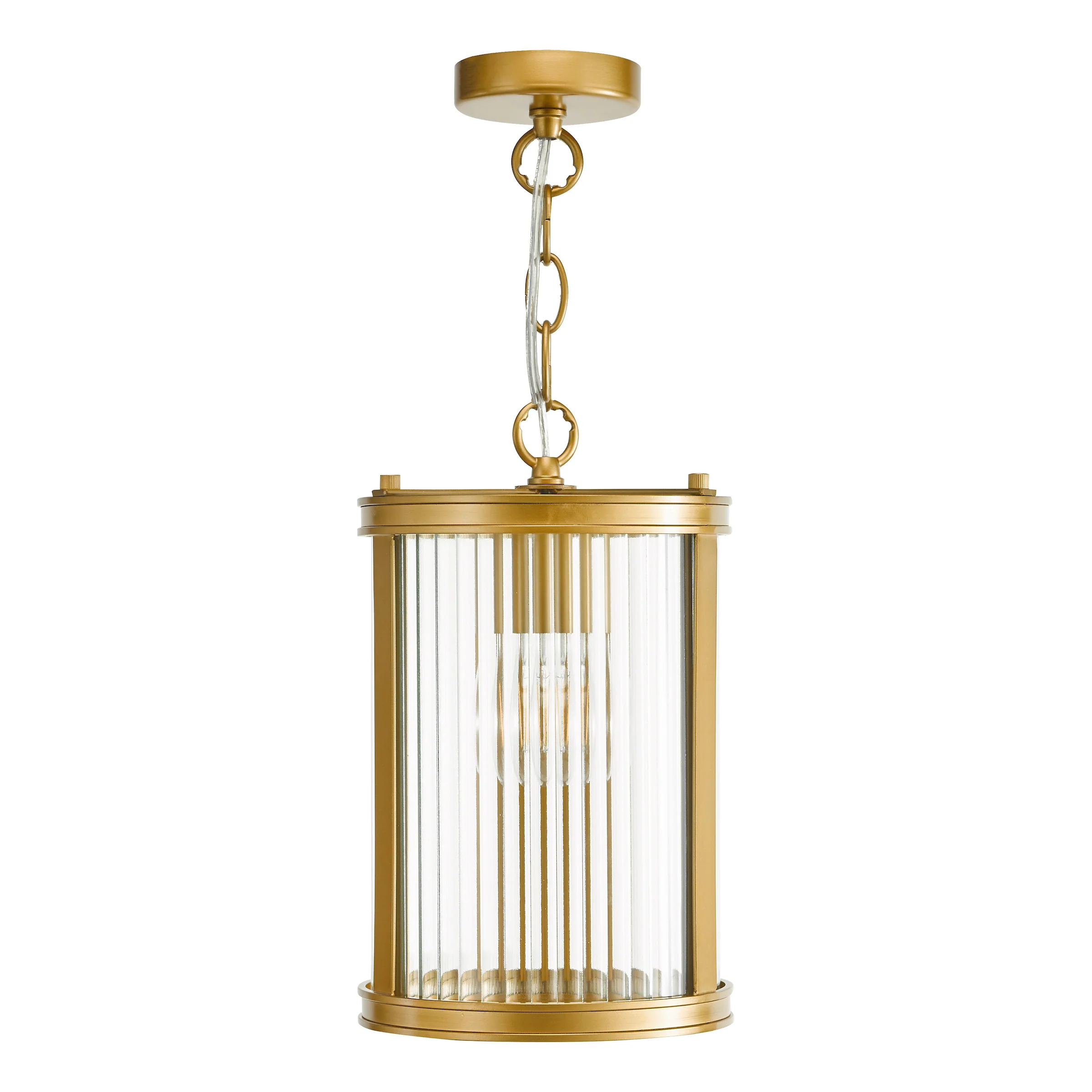 Bianka Pendant Light Satin Bronze - Ribbed Glass Pendant Light for Home - Image 3