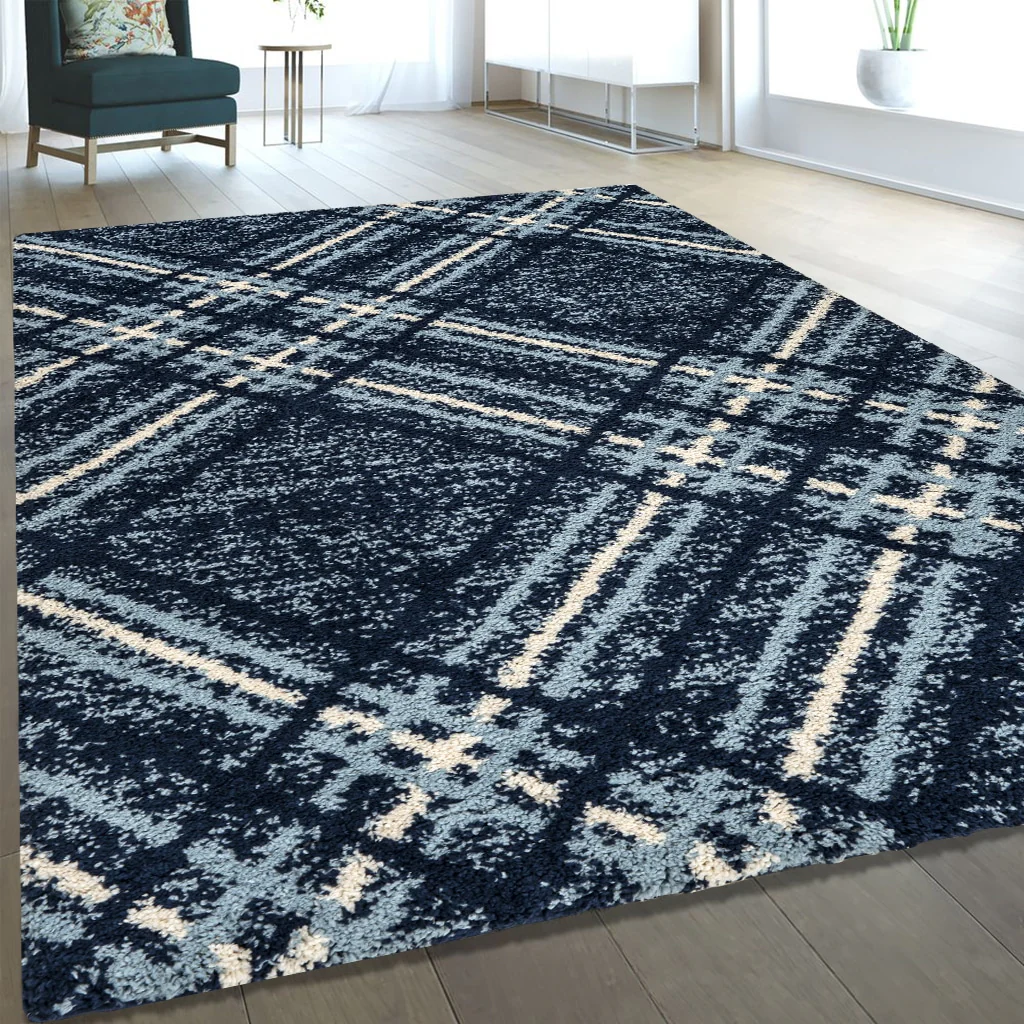 Blaze Geometric Rug 02 Navy Blue - Image 2