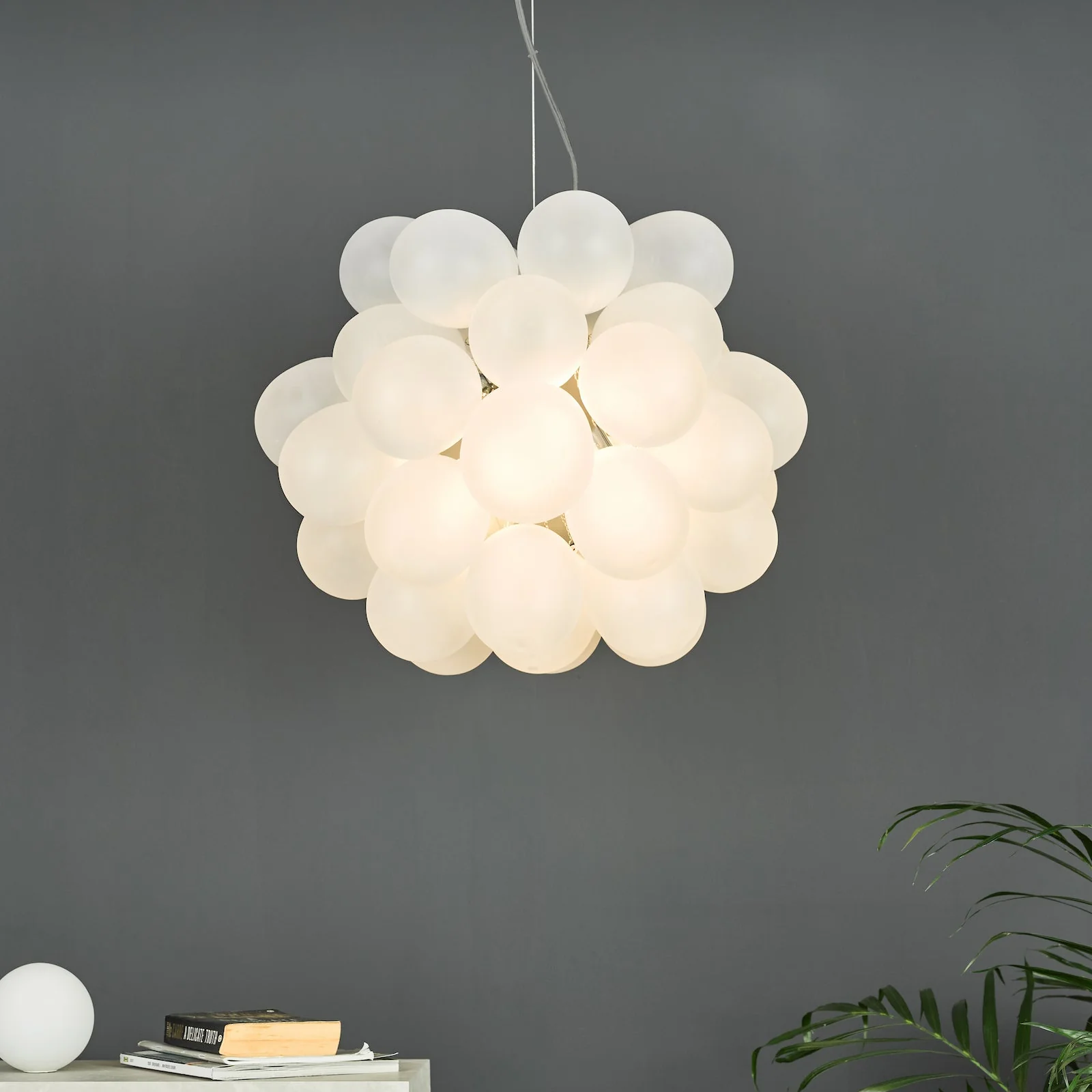 Bubbles 6 Light Pendant Polished Chrome/Frosted Glass