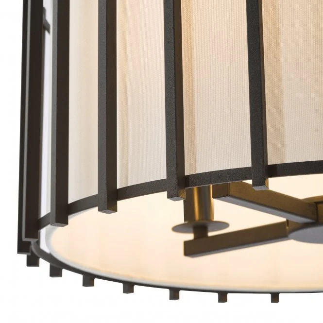 Cagliari 4 Light Armed Pendant Matt Black and Ivory - Image 5