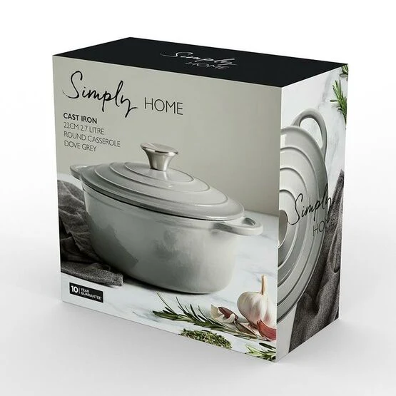 Cast Iron Casserole Grey 22cm - Image 5