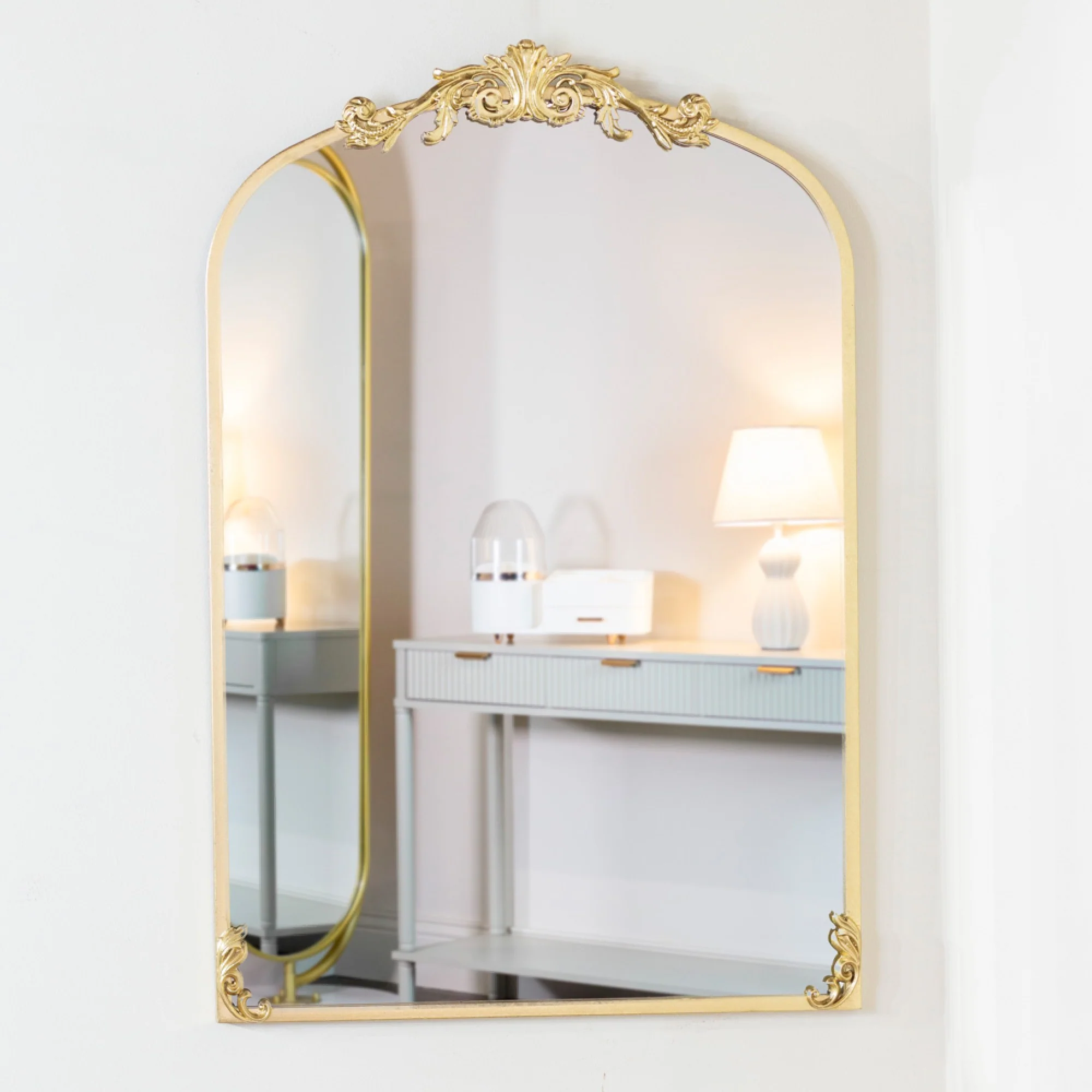 Charlotte Mirror 90cm Gold – Elegant Arched Wall Mirror - Image 2