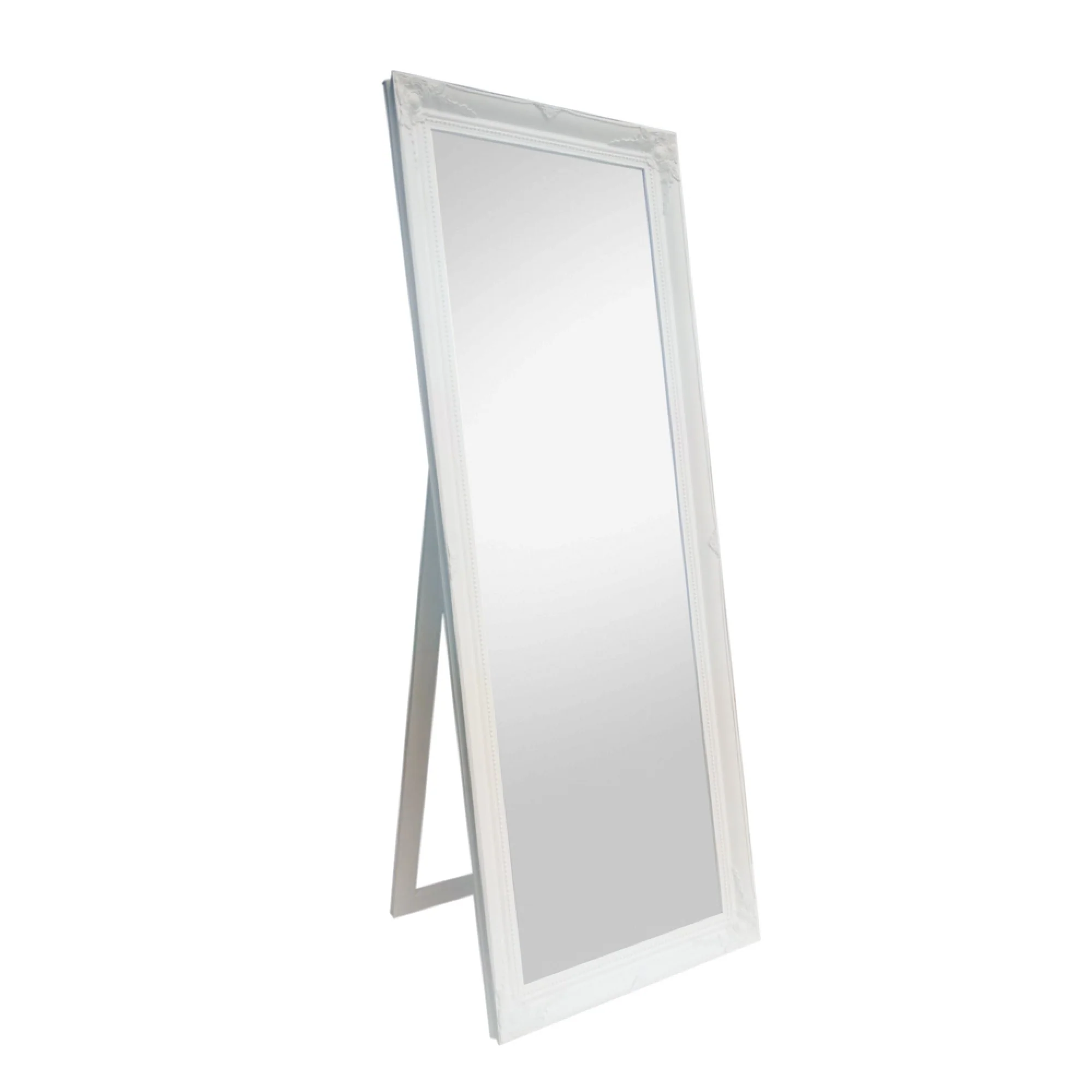 Chateau Wide Cheval Mirror Biscuit – Elegant Rectangle Floor Mirror