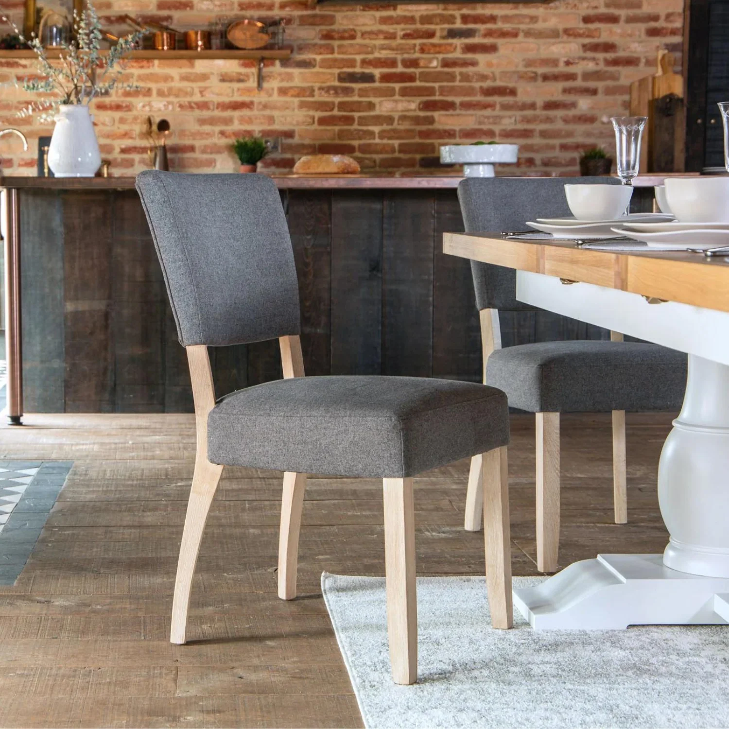 Clayton Upholstered Dining Chair Grey - Image 5
