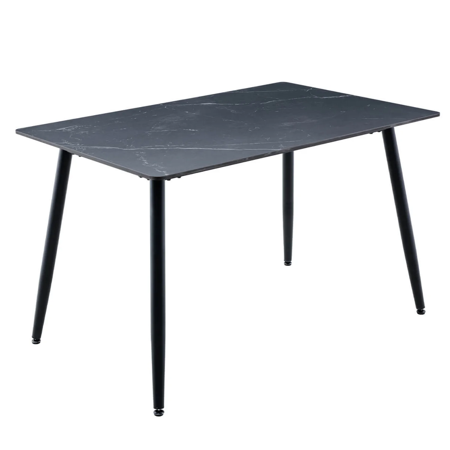 Cody Rectangle Dining Table 160 cm Black with Sintered Stone Top – Modern Dining Table for 6